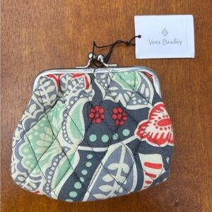 ** New Vera Bradley quilted kiss coin purse